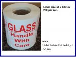 Glass Handle with Care Labels