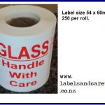 Glass Handle with Care Labels