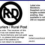 No RD Delivery Labels