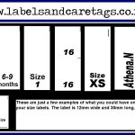 Personalised size labels