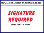 Signature required labels