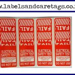 Red FAIL test tags